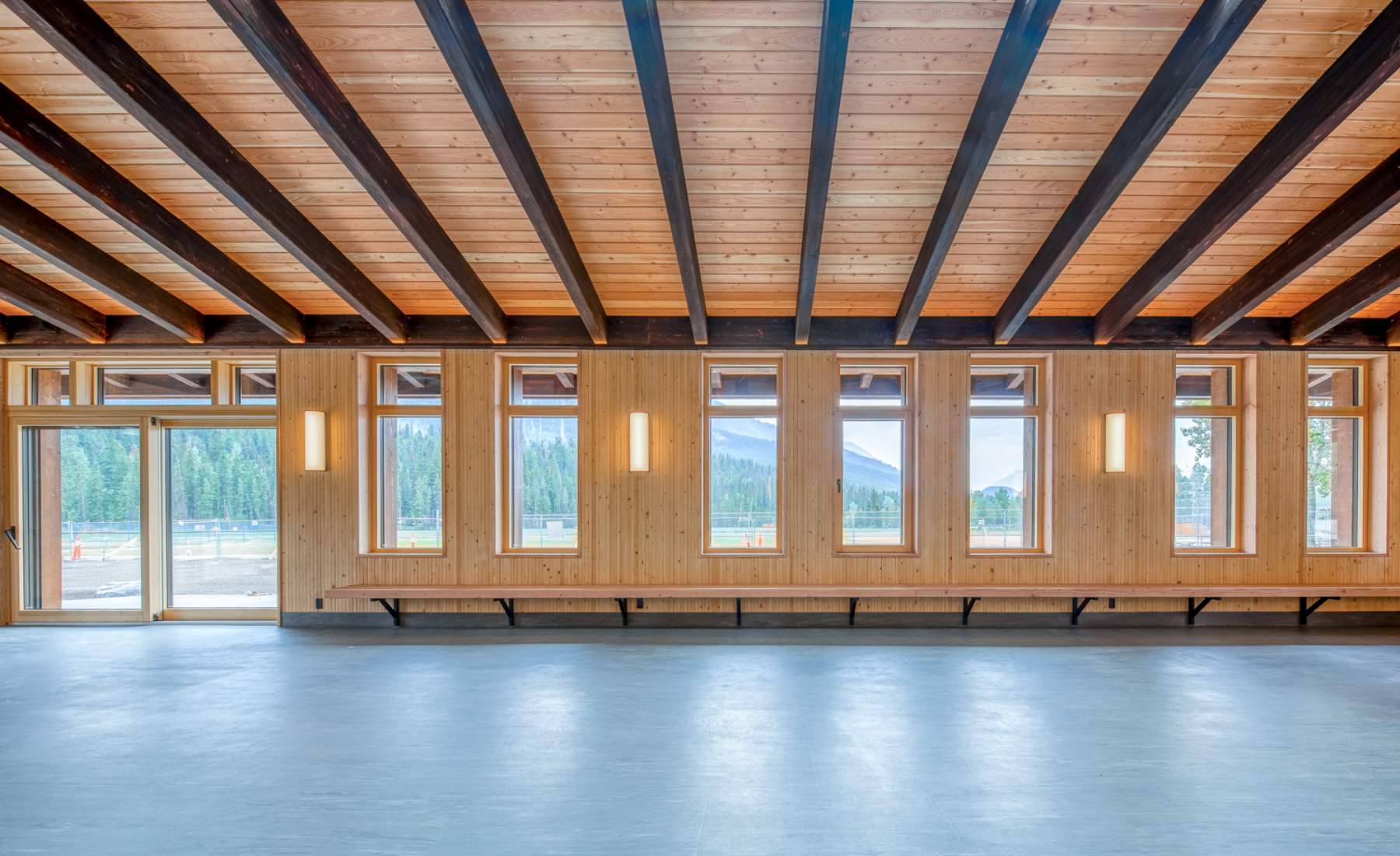 hybrid mass timber solutions with glulam, dlt, wood fibre board